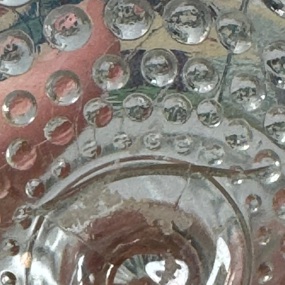 Vintage Clear Glass Pedestal Dessert Bowl Compote‎ Dish Hobnail Design